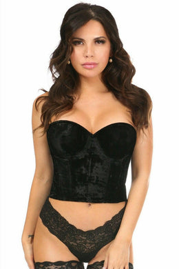 Lavish Black Velvet Underwire Bustier