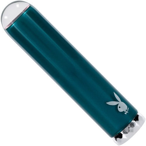 Playboy Emerald Vibrating Glass Mini Vibe- Deep Teal