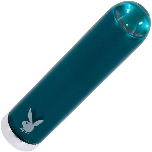 Playboy Emerald Vibrating Glass Mini Vibe- Deep Teal