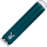 Playboy Emerald Vibrating Glass Mini Vibe- Deep Teal