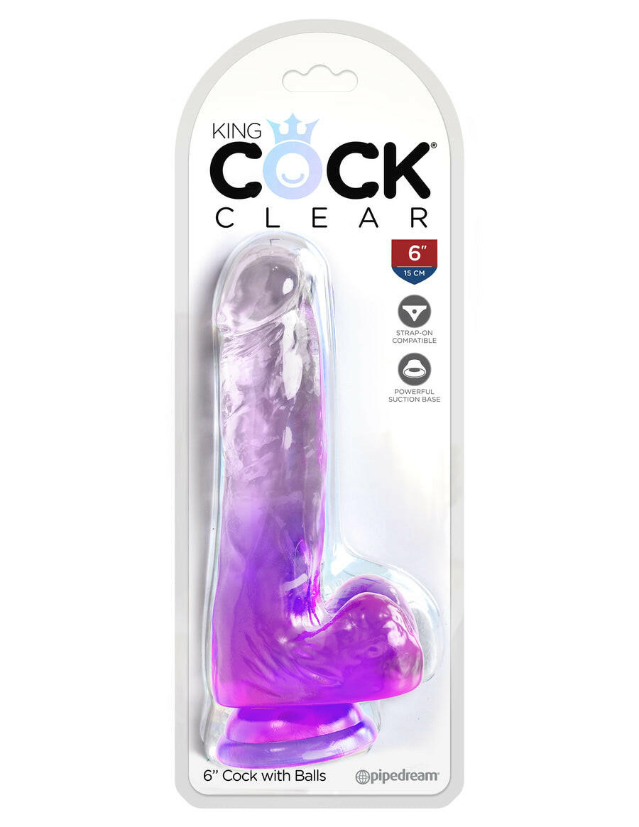 King Cock Clear King Cock Clear with Balls - Purple