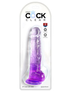 King Cock Clear King Cock Clear with Balls - Purple