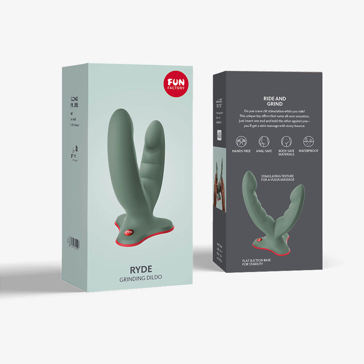 Fun Factory Ryde Dual Stimulation Dildo- Wild Olive