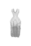 Top Drawer Steel Boned White Lace Victorian Bustle Corset Dress