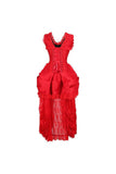 Top Drawer Steel Boned Red Lace Victorian Bustle Corset Dress