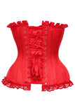 Top Drawer Red Satin Steel Boned Burlesque Corset