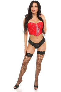 Top Drawer Red Patent Bustier Top w/Zipper