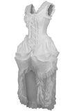 Top Drawer Steel Boned White Lace Victorian Bustle Corset Dress