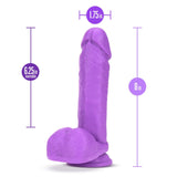 Blush Neo 8 in. Dual Density Dildo with Balls & Suction Cup Neon Purple