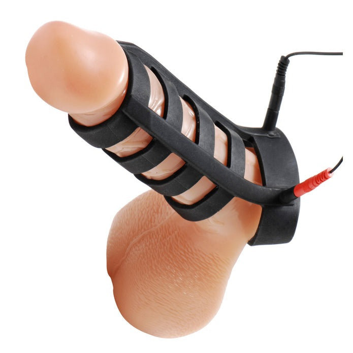 Zeus Power Cage Silicone E-Stim Cock And Ball Sheath