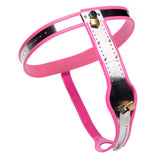 Master Series Pink Stainless Steel Adjustable Female Chastity Belt