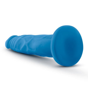 Blush Neo 7.5 in. Dual Density Dildo with Suction Cup Neon Blue