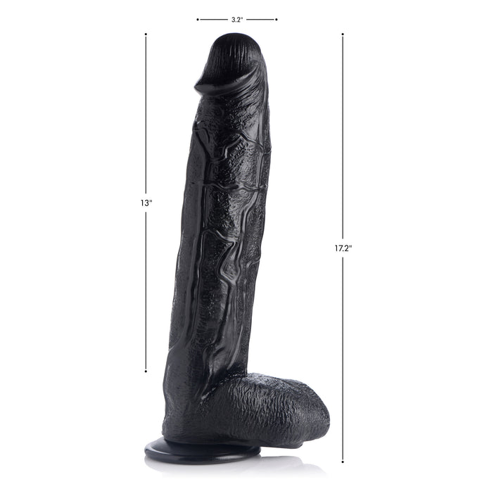 Master Cock Raging Rhino 17 Inch Veiny Dildo - Black