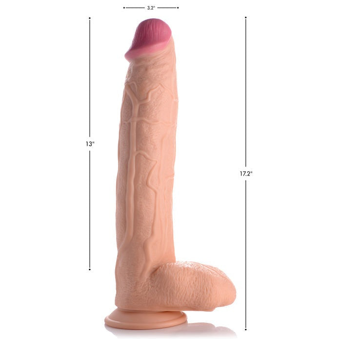 Master Cock Raging Rhino 17 Inch Veiny Dildo - Light