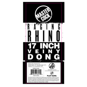 Master Cock Raging Rhino 17 Inch Veiny Dildo - Light