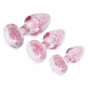 Glitter Gem Anal Plug Set - Pink