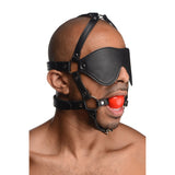 Strict Leather Blindfold Harness and Ball Gag