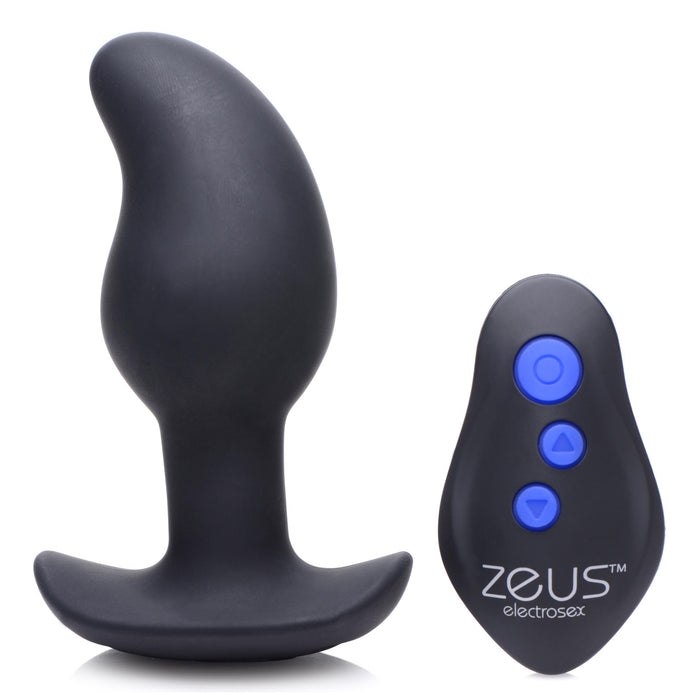 Zeus 8X Volt Drop Vibrating & E-Stim Silicone Prostate Massager With Remote