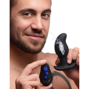 Zeus 8X Volt Drop Vibrating & E-Stim Silicone Prostate Massager With Remote