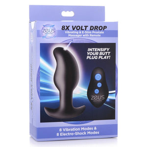 Zeus 8X Volt Drop Vibrating & E-Stim Silicone Prostate Massager With Remote