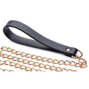 Master Series Leashed Lover Black & Gold Chain Leash