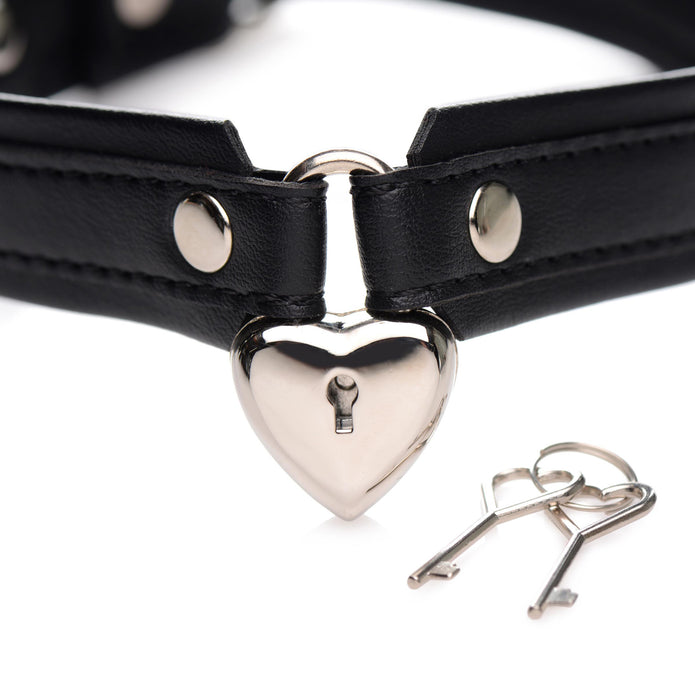 Strict Leather Locking Heart Collar