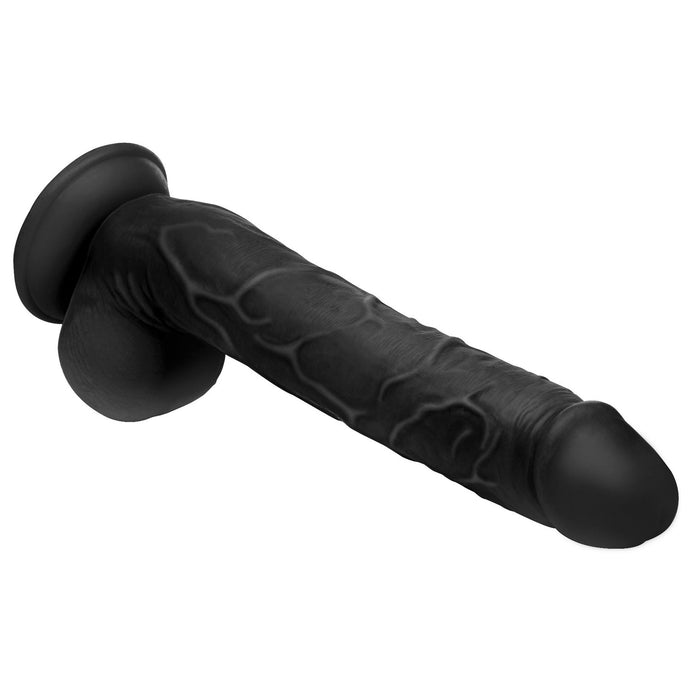 Master Cock Long Logan 10" Dildo with Balls- Black