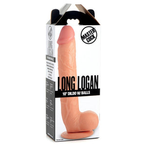 Master Cock Long Logan 10" Dildo with Balls - Light