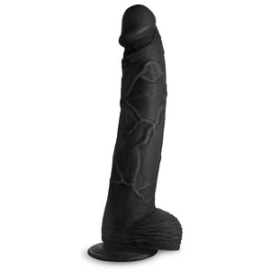 Master Cock Hung Harry 11.75 Inch Dildo with Balls- Black