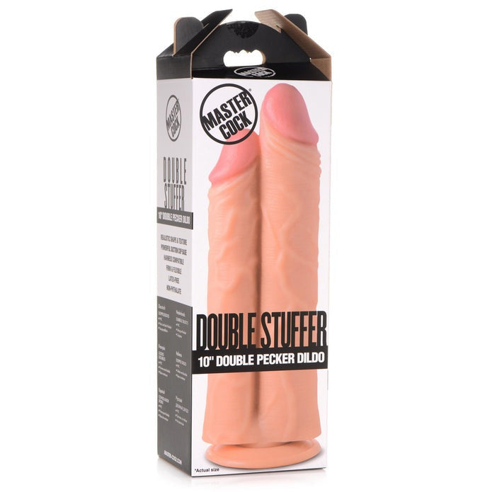 Master Cock Double Stuffer 10" Double Pecker Dildo- Light