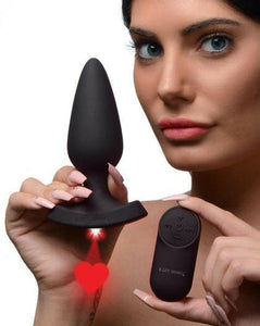 28X Laser Heart Silicone Anal Plug With Remote