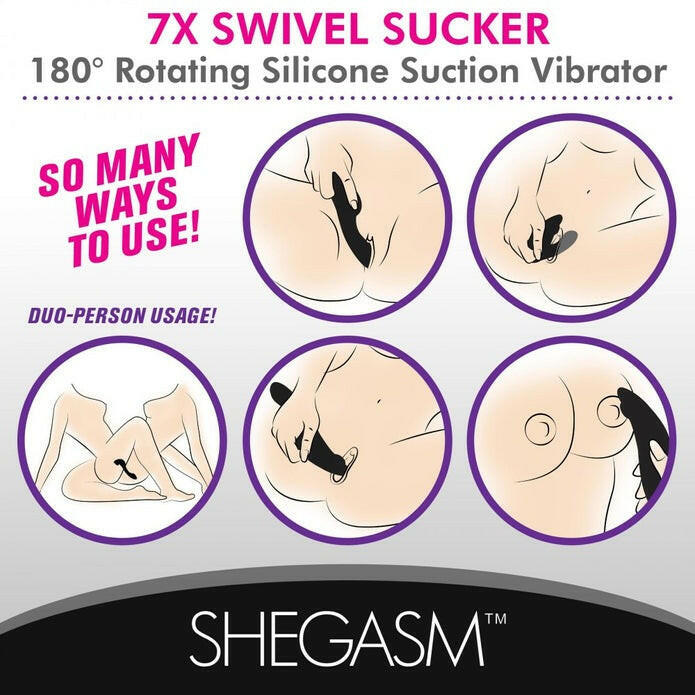 7X Swivel Sucker 180 Rotating Silicone Suction Vibrator