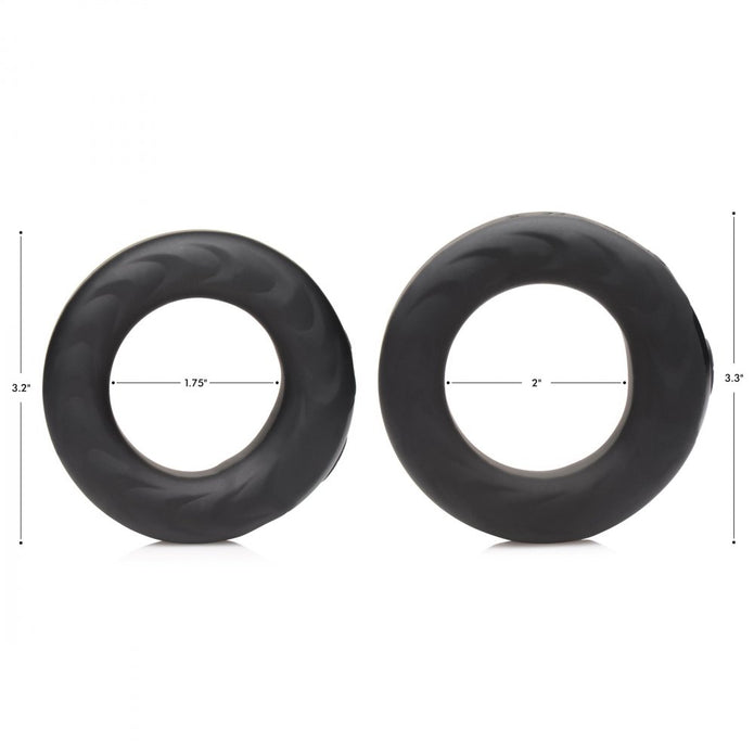 Zeus Vibrating & E-Stim Silicone Cock Ring W- RC 50mm