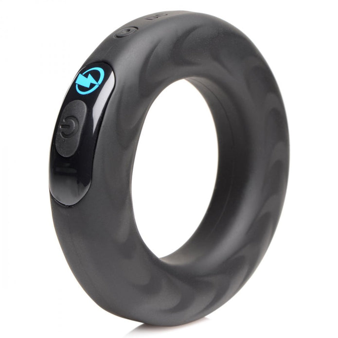 Zeus Vibrating & E-Stim Silicone Cock Ring W- RC 50mm