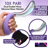 Prisms 10X Pari Dual Ended Wavy Silicone and Glass Vibrator