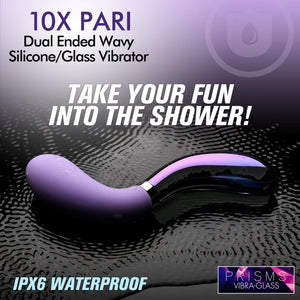 Prisms 10X Pari Dual Ended Wavy Silicone and Glass Vibrator