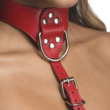 Strict Leather Red Female Chest Harness