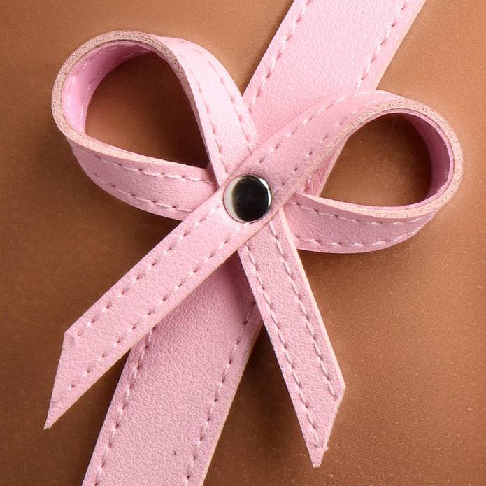 Strict Pink Bondage Thigh Harness with Bows