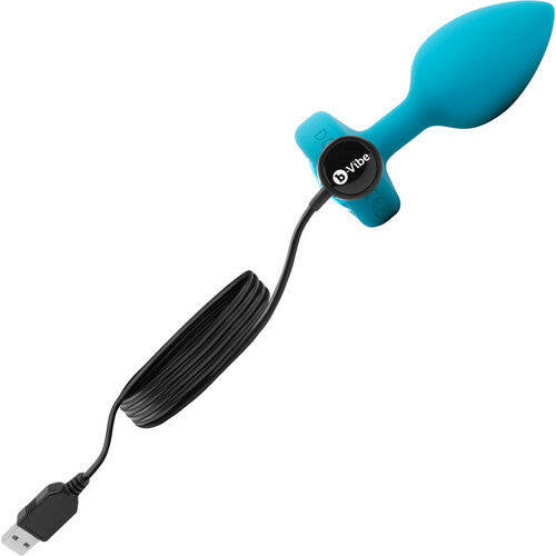 B-Vibe Vibrating Jewel Plug S/M Remote Controlled- Teal