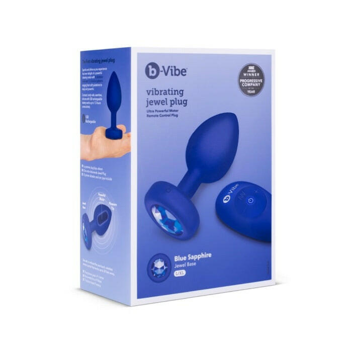 B-Vibe Vibrating Jewel Plug L/XL remote Controlled-Navy