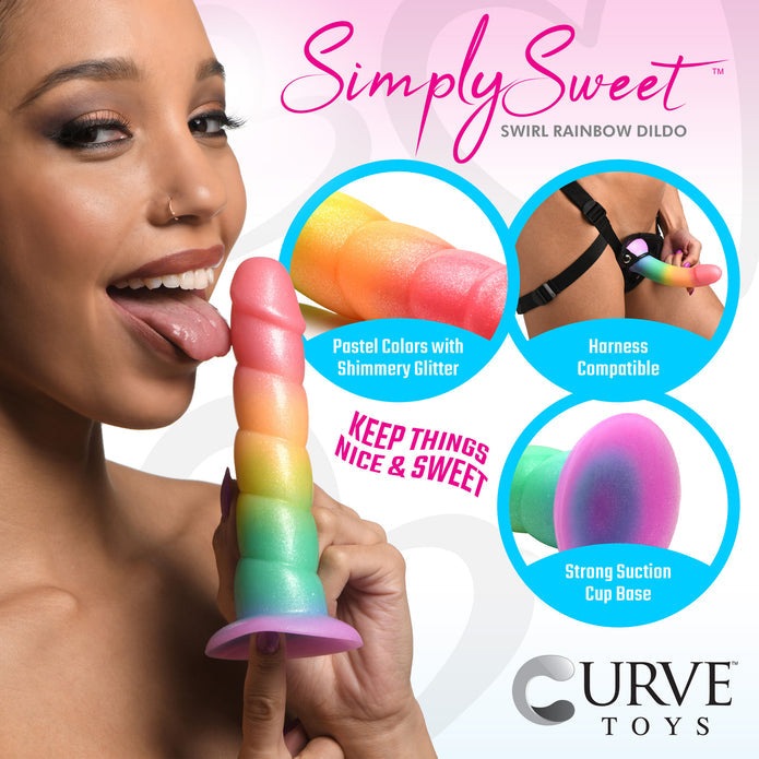 Simply Sweet Swirl Rainbow Dildo