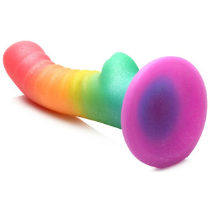 Simply Sweet Ribbed Rainbow Dildo