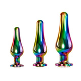 Evolved 3-Piece Rainbow Metal Anal Plug Set