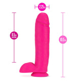 Blush Neo 10.5 in. Dual Density Dildo with Balls & Suction Cup Neon Pink