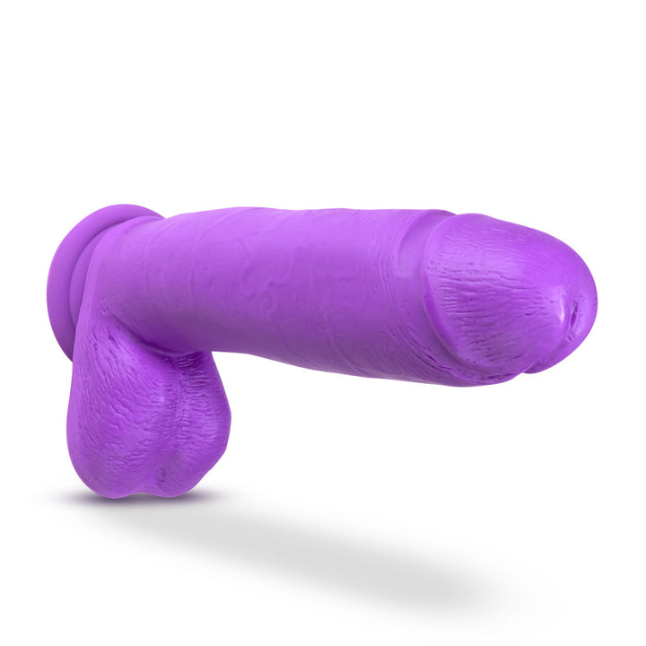 Blush Neo 11 in. Dual Density Dildo with Balls & Suction Cup Neon Purple