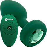 B-Vibe Vibrating Jewel Plug M/L Remote Controlled- Emerald Green