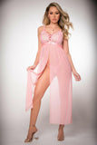 2pc Empire Waist Laced Sheer Dress & Panty