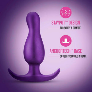 Anal Adventures Matrix | The Quantum Plug: 3.5 inch Curved P Spot Butt Plug in Galactic Purple | With Stayput™ Technology & AnchorTech™ Base