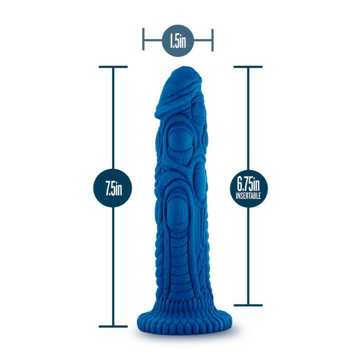 The Realm Draken Blue 7.5-Inch Long Dildo With Suction Cup Base