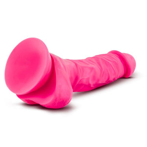 Blush Neo 7.5 in. Dual Density Dildo with Balls & Suction Cup Neon Pink